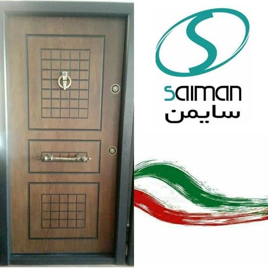 تصویر درب ضد سرقت سه قاب شطرنجی راش